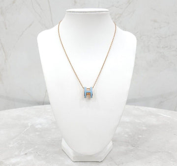 Hermes Pendant Popash Necklace Blue Gold 153095164 [P]