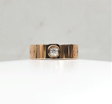 CARTIER 18k ダイヤ 3P クラシック ラブバンド リング 18K ピンクゴールド 47号 148511982 [P]