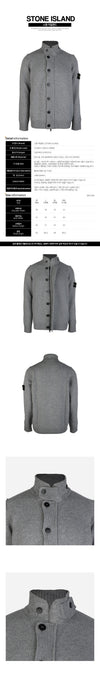 STONE ISLAND フルジップニットカーディガン グレー 5100047 S00A3 V0M60 158845216 [P]