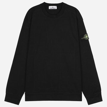 Stone Island Heavy Cotton Crewneck Sweatshirt with Patch Black 158845259 [P]