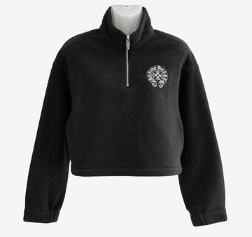 Chrome Hearts Fleece Half Zip Sweatshirt M Black 157333329 [P]