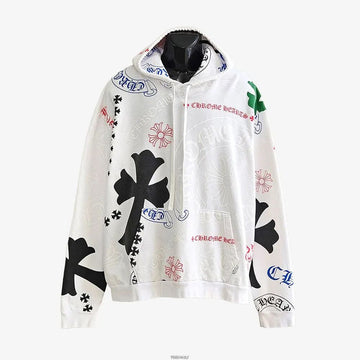 CHROME HEARTS ステンシルフードTシャツ XLサイズ ホワイト 9OAVCVPY 158853981 [P]