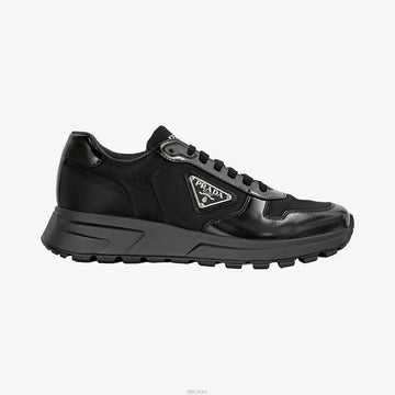 PRADA 未使用 2EE369 ナイロン ブラッシュド レザー スニーカー RQPGDV9Z 158855330 [P]