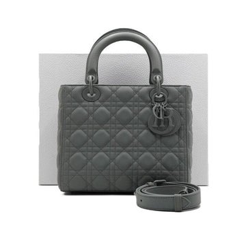 Dior Gray Ultra Matte Cannage Lady Medium Tote and Shoulder Bag M0565ILOI 158855361 [P]