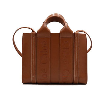 CHLOE WOODY Kleine Tragetasche aus braunem Leder 397 158855371 [P]