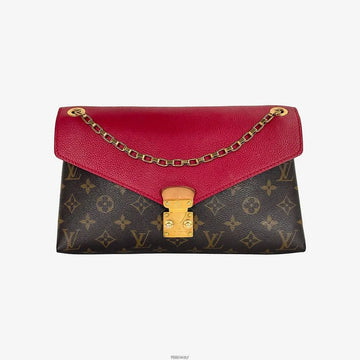 Louis Vuitton Pallas Chain Shoulder Bag M41201 Brown Red JBF5L776 158855483 [P]