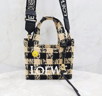 LOEWE Raffia-Check Mini Tote Bag ALF1V46X10 138828816 [P]