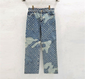 Louis Vuitton x X Nigo Monogram Patchwork Denim Pants 1A9GGL 143687373 [P]