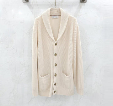 BRUNELLO CUCINELLI Beige Cashmere Pullover Cardigan 152309789 [P]