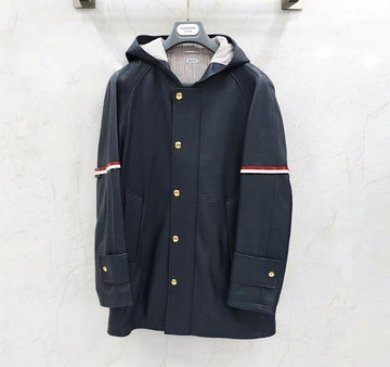 Thom Browne Leather Arm Band Hooded Jacket 143687402 [P]
