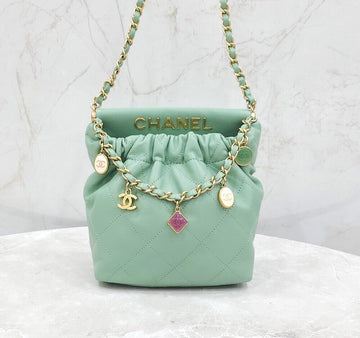CHANEL 新品 スモール ミントラムスキン バケットバッグ AS3793 139482946 [P]
