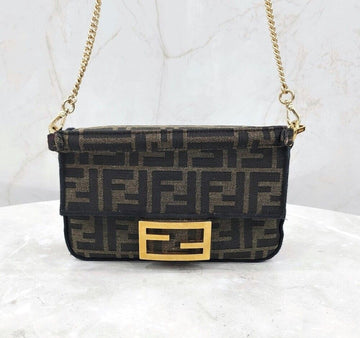 Fendi ff FF Jacquard Baguette Mini Chain Bag 8BS017 138180719 [P]