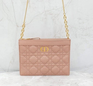 Dior Caro Cannage Pouch Chain Bag Pink S5106UWHC 143129643 [P]