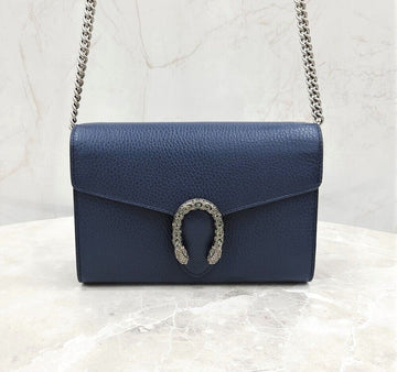 GUCCI Navy Dionysos Mini Leder Chain Bag 401231 123522859 [P]