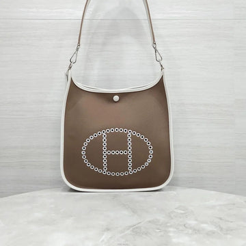 HERMES Neue Canvas Evelyn 29 PM Umhängetasche Etoupe 157418143 [P]