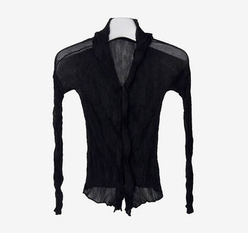 ISSEY MIYAKE Chiffon Twist Plissee Cardigan Schwarz 157659404 [P]