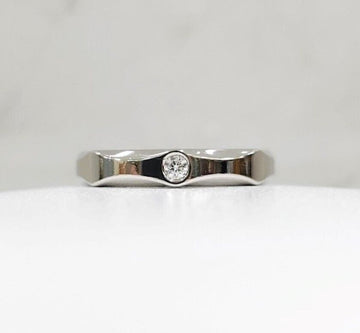 BULGARI 18k Diamant 1P Unendlichkeit Ehering 18K Weißgold 48 146352481 [P]