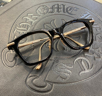 CHROME HEARTS Kompression Hornbrille Asian Fit Schwarz Gold H082701 148410665 [P]