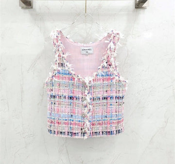 CHANEL 25SS Tweed Bustier Best Baumwolle Seide P79636 151004945 [P]