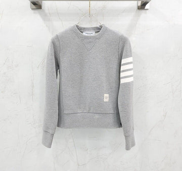 THOM BROWNE Damen Graues diagonales Armband Sweatshirt FJT002A 155738202 [P]