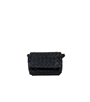 BOTTEGA VENETA ブラックミニイントレチャートクロスバッグ 64929 158961700 [P]