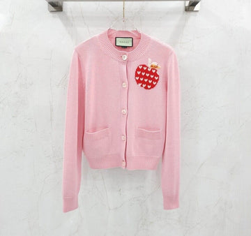 Gucci Heart Logo Cardigan Pink 664354 155739569 [P]
