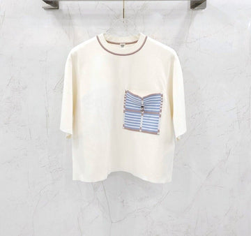 Hermes Short Sleeve Sweater with Pocket Decoration 153854028 [P]