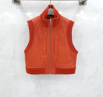 Hermes Reversible Mustard Leather Vest 153250953 [P]