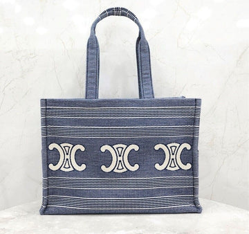 CELINE Cabas Large Tote Bag Triomphe Blau 196762GQD 146989527 [P]