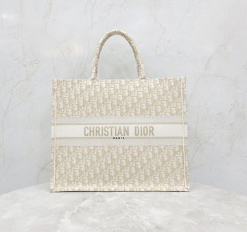 DIOR Oblique Buchtragetasche groß Ecru Gold M1286ZTQR 155745616 [P]