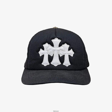Chrome Hearts Cemetery Cross Trucker Cap Black White FUL63DLO 158982961 [P]
