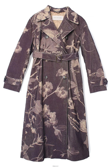 Dries Van Noten RONAS Corduroy Trench Coat Purple 2320102007044401 61078798 [P]