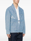 Kenzo Verdi Stone Bleach Blue Denim Kimono Jacket 75776511 [P]