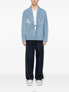 Kenzo Verdi Stone Bleach Blue Denim Kimono Jacket 75776511 [P]