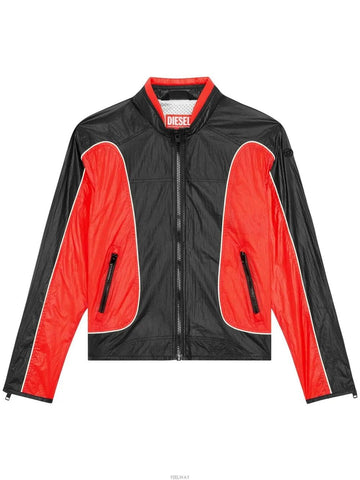 DIESEL Windbreaker Jacke Rot und Schwarz A10675 0HJAD 42A 94568311 [P]