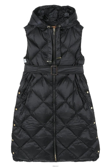 MaxMara TREGIL Goose Down Hooded Vest Black 148952056 [P]