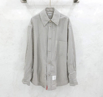 Thom Browne Wool Seersucker Stripe Shirt Jacket MJO165E 149586253 [P]