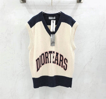 DIOR x X デニムティアーズウールコットンジャカードスウェターベスト 143553408 [P]