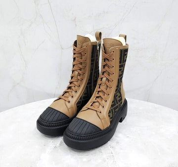 FENDI ff FF ジャカードドミノフラットブーツ 8T8353 143687463 [P]