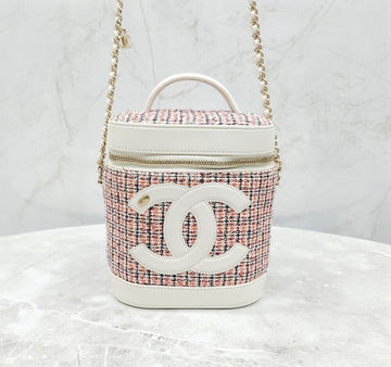 CHANEL CC Logo Tweed Vanity Cosmetic Bag AS0323 131342068 [P]