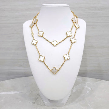 VAN CLEEF & ARPELS 18k 20 モチーフ ヴィンテージ アルハンブラ ロング ネックレス マザーオブパール 18K イエローゴールド 159005134 [P]