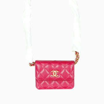 CHANEL Caviar Flap Chain Wallet Crossbody 14962 159012437 [P]