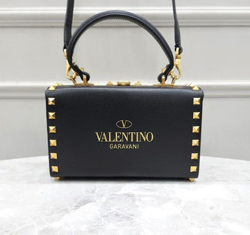 Valentino Rockstud Logo Box Two-Way Tote Shoulder Bag 98836534 [P]
