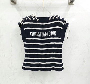 Dior Riviera Lace-Up Cap Sleeve Sweater 544S48A7042 142578416 [P]