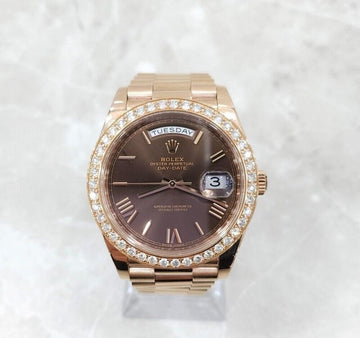 ROLEX デイデイト金ケース時計チョコレートダイアル 151757540 [P]