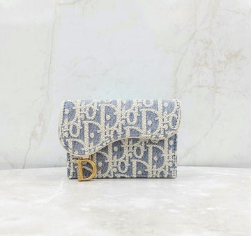 Dior Saddle Denim Oblique Cardholder Wallet 151800773 [P]