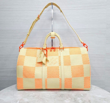 LOUIS VUITTON Limitierte Damier Woven Raphia Bandoulière Keepall 50 156376126 [P]