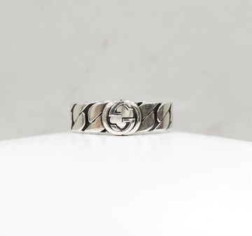 Gucci Interlocking G Wide Silver Ring 20 149807145 [P]