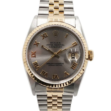 ROLEX 18K Gold Komposit grau Roman DATEJUST 36MM Herrenuhr 16233 159019682 [P]