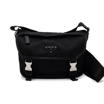 Prada Black Re-Nylon Silver Logo Messenger Bag and Crossbody Bag 2VD066 159019768 [P]